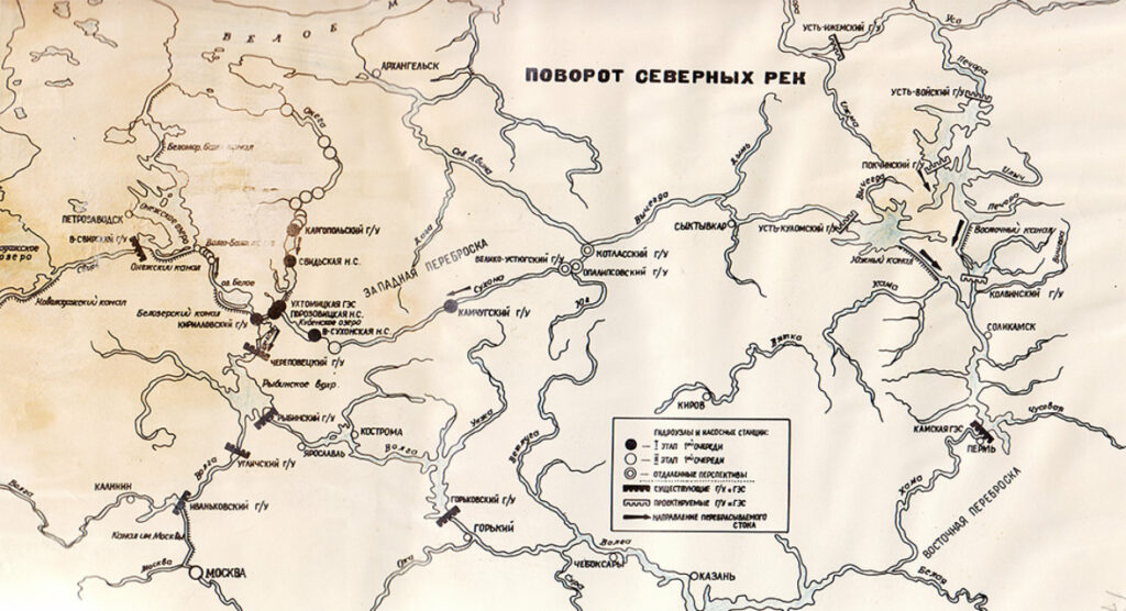 Схема поворота северных рек